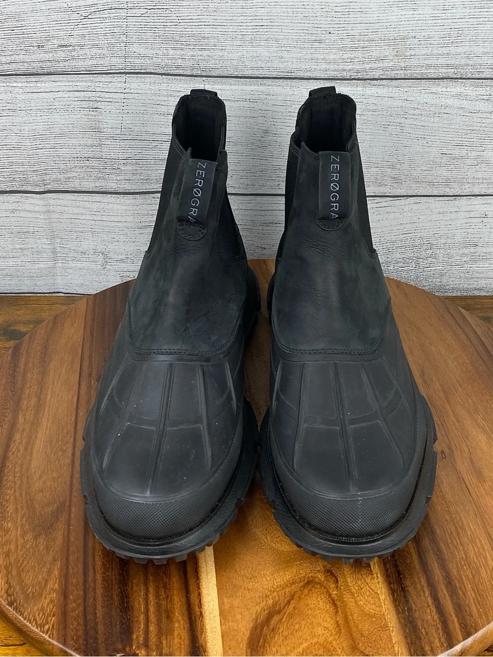 Cole Haan 4.ZEROGRAND Chelsea Lightweight Black WP Rain Boot C34055 Mens Size 13